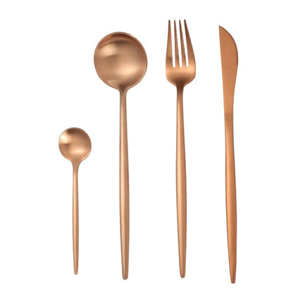 Rose Gold Tableware Set Stainless Steel Cutlery Set Western Food Tableware Luxury Fork Teaspoon Knife Cutlery Set fork spoon Vy's Authentic Shoppe