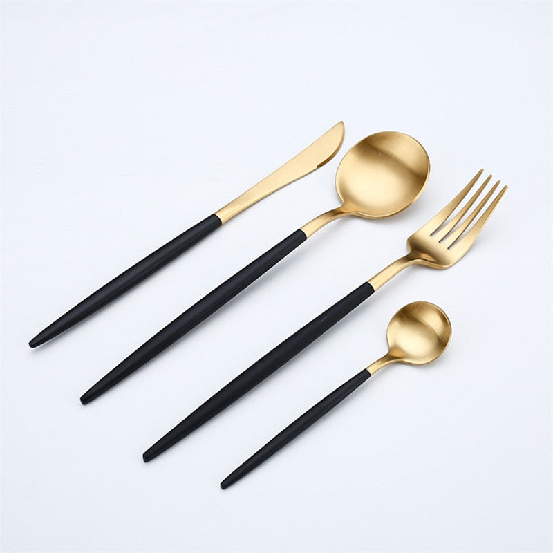 Rose Gold Tableware Set Stainless Steel Cutlery Set Western Food Tableware Luxury Fork Teaspoon Knife Cutlery Set fork spoon Vy's Authentic Shoppe